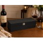 Personalised Wedding Wine Box with 3D Plaque - Black Lacquered Beech Wood - Wooden World Personalised Wedding Wine Box with 3D Plaque - Black Lacquered Beech Wood - Wooden World