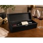 Personalised Wedding Wine Box with 3D Plaque - Black Lacquered Beech Wood - Wooden World