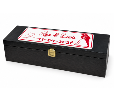 Personalised Wedding Wine Box with 3D Plaque | Wooden World
