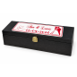 Personalised Wedding Wine Box with 3D Plaque - Black Lacquered Beech Wood - Wooden World Personalised Wedding Wine Box with 3D Plaque - Black Lacquered Beech Wood - Wooden World