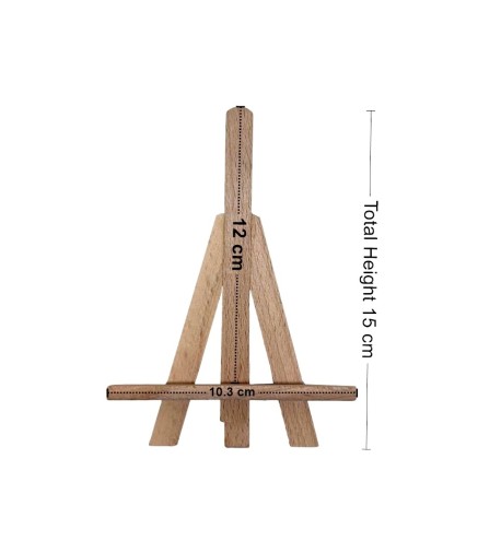 Small Wooden Easel 15 cm with Front Support – Mini Display Stand for Photos, Cards and Decorations
