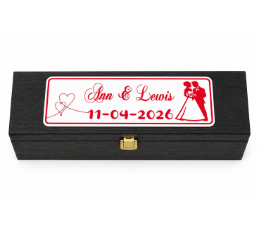 Personalised Wedding Wine Box with 3D Plaque | Wooden World