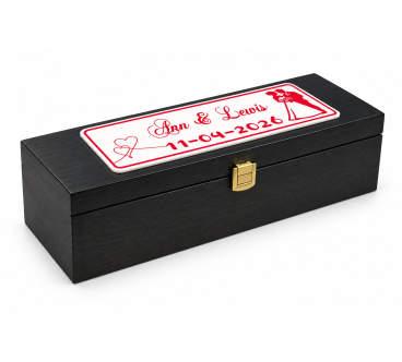 Personalised Wedding Wine Box with 3D Plaque | Wooden World