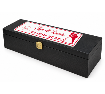 Personalised Wedding Wine Box with 3D Plaque | Wooden World