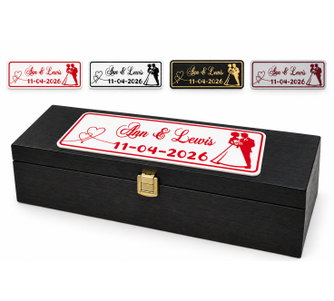 Personalised Wedding Wine Box with 3D Plaque | Wooden World