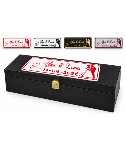 Personalised Wedding Wine Box with 3D Plaque | Wooden World