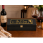 Personalised Wedding Wine Box with 3D Plaque - Black Lacquered Beech Wood - Wooden World