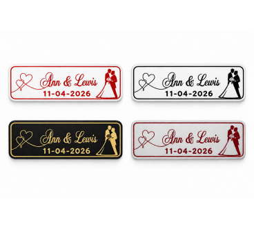 Personalised 3D Printed Wedding Wine Box Plaque 25 x 9 cm - Wooden World