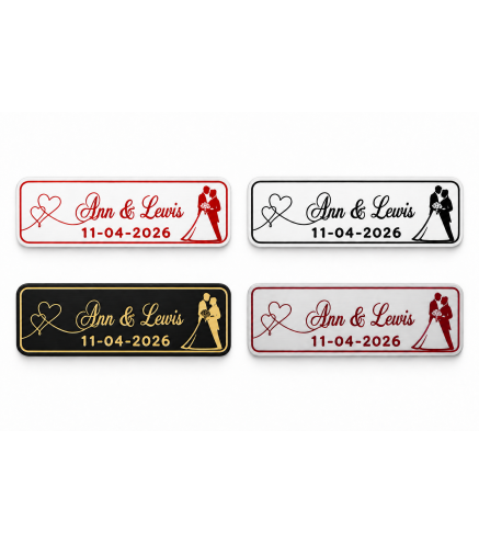 Personalised 3D Printed Wedding Wine Box Plaque 25 x 9 cm - Wooden World