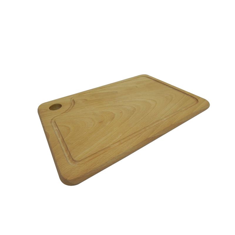 Wooden World - Oiled Beech Wood Chopping Board with Juice Groove and Hanging Hole - 39 x 24.5 x 1.5 cm Wooden World - Oiled Beech Wood Chopping Board with Juice Groove and Hanging Hole - 39 x 24.5 x 1.5 cm