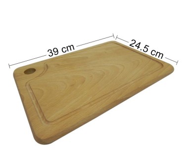 Beech Chopping Board with Groove & Hole | Wooden World