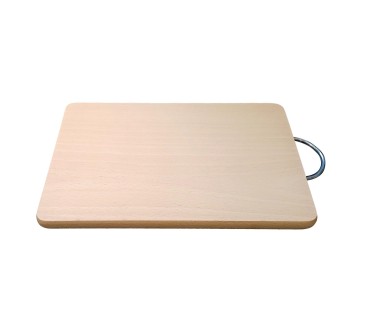 Beech Chopping Board with Metal Handle | Wooden World