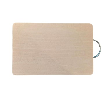 Beech Chopping Board with Metal Handle | Wooden World