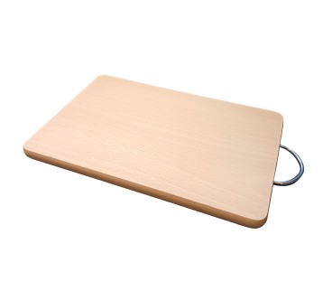Beech Chopping Board with Metal Handle | Wooden World