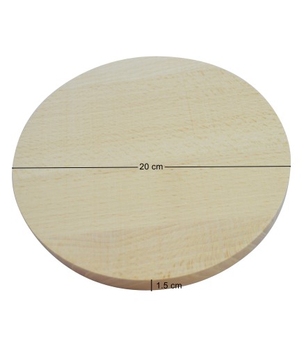 Wooden World - Set of 10 Unfinished Round Beech Wood Boards 20 cm / 8 Inch