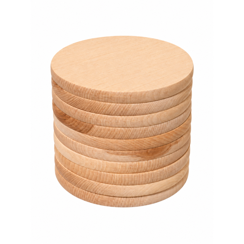 Wooden World - Set of 10 Unfinished Round Beech Wood Boards 20 cm / 8 Inch Wooden World - Set of 10 Unfinished Round Beech Wood Boards 20 cm / 8 Inch