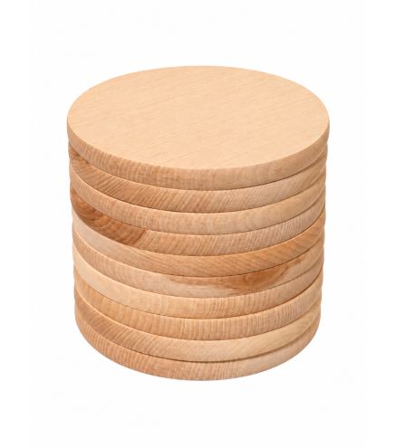 10 Unfinished Round Beech Boards 20cm / 8in | Wooden World