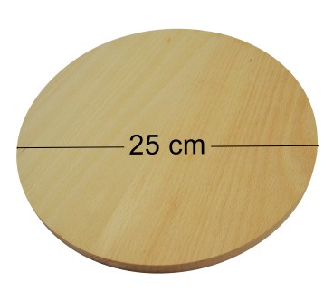 Wooden World - Set of 10 Oiled Beech Wood Round Chopping Boards 25 cm Double-Sided Pizza Serving Boards