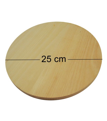 Wooden World - Set of 10 Oiled Beech Wood Round Chopping Boards 25 cm Double-Sided Pizza Serving Boards