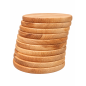 Set of 10 Oiled Round Beech Chopping Boards 25 cm