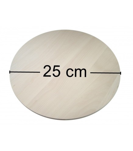 Wooden World - Set of 10 Unfinished Beech Wood Round Boards 25 cm, Double-Sided Chopping Serving & DIY Craft Boards