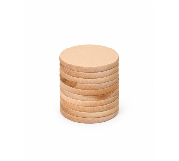 Set of 10 Round Beech Wood Boards 15 cm | Wooden World