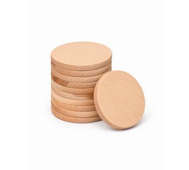 Set of 10 Round Beech Wood Boards 15 cm | Wooden World