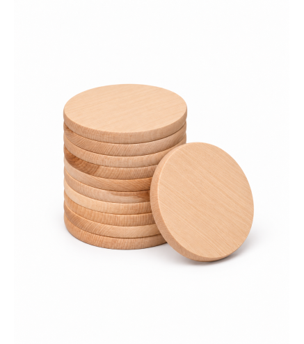 Set of 10 Round Beech Wood Boards 15 cm | Wooden World