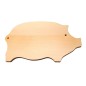 Wooden World - Large Pig-Shaped Beech Wood Chopping Board, Oiled Reversible, Serving Board with Perimeter Groove, 40 x 23 cm