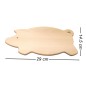 Wooden World Small Pig-Shaped Beech Chopping Board with Tail Hole 29 x 15 cm – Raw Wooden Cutting & Serving Board