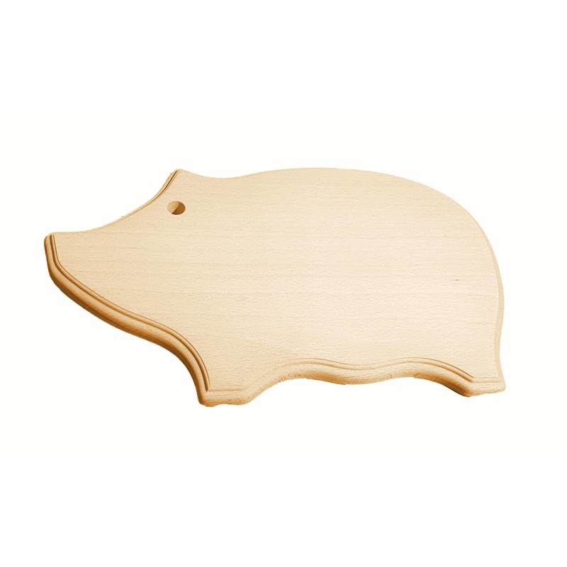 Wooden World - Pig Shaped Chopping Board, Beech Wood Cutting & Serving Board, Unfinished, Decorative Routed Edge, 31 x 18 cm Wooden World - Pig Shaped Chopping Board, Beech Wood Cutting & Serving Board, Unfinished, Decorative Routed Edge, 31 x 18 cm