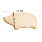 Wooden World - Pig Shaped Chopping Board, Beech Wood Cutting & Serving Board, Unfinished, Decorative Routed Edge, 31 x 18 cm