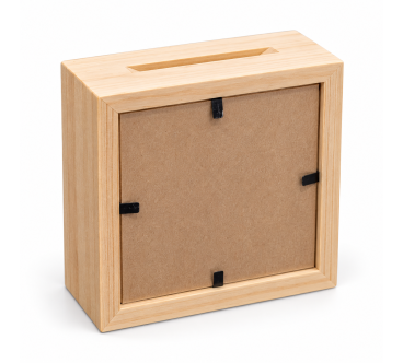 Wooden Money Box with Glass Front – Pine Piggy Bank