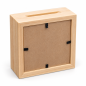 Wooden Money Box with Glass Front – Pine Piggy Bank with Removable Back – 10x10x4 cm Wooden Money Box with Glass Front – Pine Piggy Bank with Removable Back – 10x10x4 cm