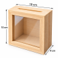 Wooden Money Box with Glass Front – Pine Piggy Bank with Removable Back – 10x10x4 cm Wooden Money Box with Glass Front – Pine Piggy Bank with Removable Back – 10x10x4 cm