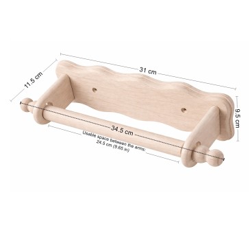 Wooden World Raw Beech Wood Wall Mounted Kitchen Roll & Toilet Paper Holder for Decoupage