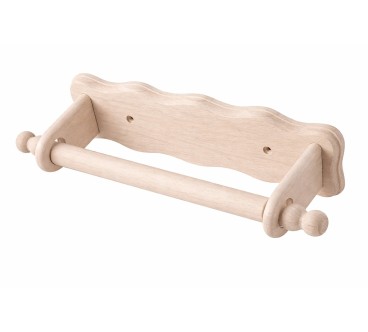 Raw Wooden Kitchen Roll & Toilet Paper Holder