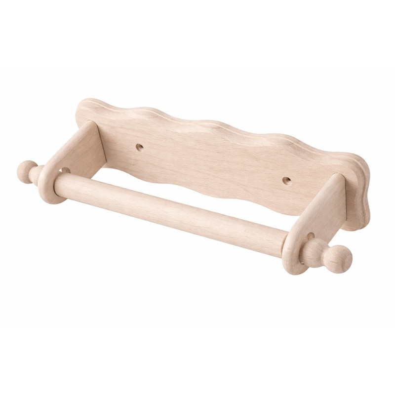Wooden World Raw Beech Wood Wall Mounted Kitchen Roll & Toilet Paper Holder for Decoupage Wooden World Raw Beech Wood Wall Mounted Kitchen Roll & Toilet Paper Holder for Decoupage