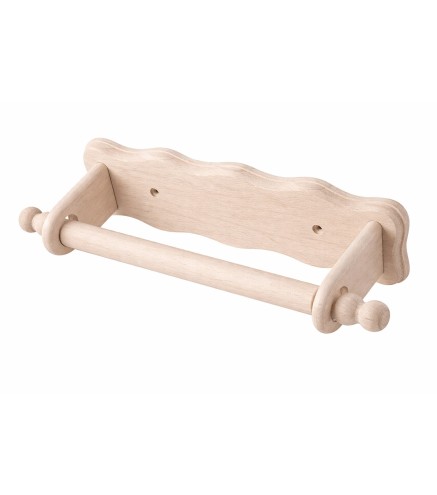 Raw Wooden Kitchen Roll & Toilet Paper Holder