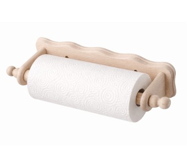 Raw Wooden Kitchen Roll & Toilet Paper Holder