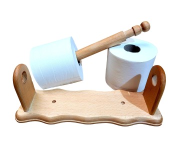 Oiled Beech Wood Kitchen Roll Holder | Wooden World