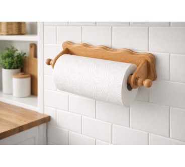 Oiled Beech Wood Kitchen Roll Holder | Wooden World