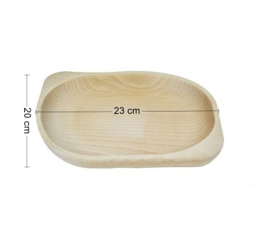 Wooden World Raw Beech Wood Serving Plate – Grooved Decorative Snack Platter for Fruit, Nuts, Sweets and Appetisers