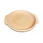Wooden World Round Beech Wood Serving Plate – Recessed Raw Wood Snack Platter for Fruit, Appetisers and Table Serving