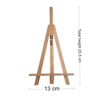 Wooden Easel 25.5 cm with Support Ledge – Compact Display Stand for Photos, Cards and Decorations