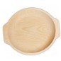 Wooden World Round Beech Wood Serving Plate – Recessed Raw Wood Snack Platter for Fruit, Appetisers and Table Serving