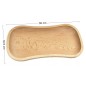 Wooden World Kidney-Shaped Beech Wood Serving Platter – Carved Decorative Snack & Fruit Plate, Raw Wood, 30 x 16.5 cm