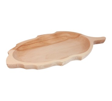Raw Beech Wood Leaf Serving Plate | Wooden World