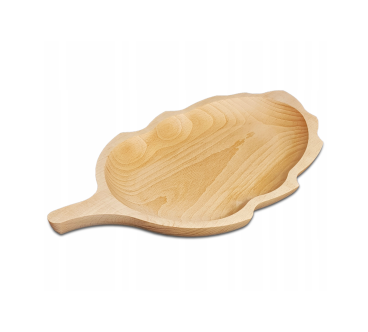 Raw Beech Wood Leaf Serving Plate | Wooden World