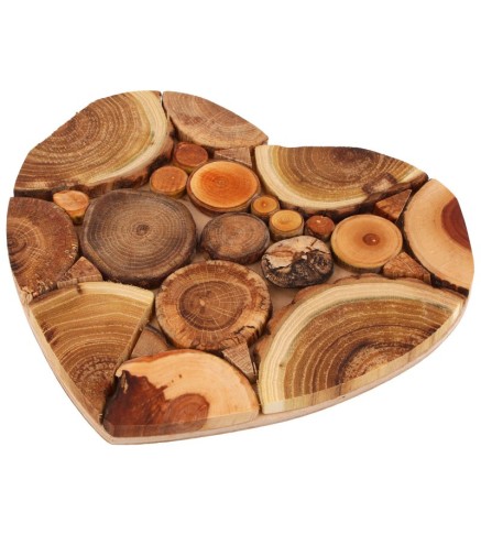 Handmade Beech Wood Heart Trivet 21cm | Wooden World